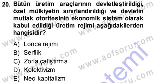 Davranış Bilimlerine Giriş Dersi 2013 - 2014 Yılı (Vize) Ara Sınav Soruları 20. Soru
