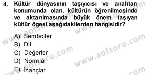 Davranış Bilimlerine Giriş Dersi 2013 - 2014 Yılı (Final) Dönem Sonu Sınav Soruları 4. Soru