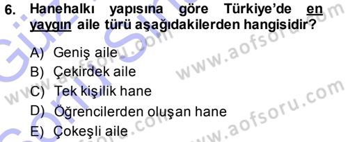 Davranış Bilimlerine Giriş Dersi 2013 - 2014 Yılı (Final) Dönem Sonu Sınav Soruları 6. Soru