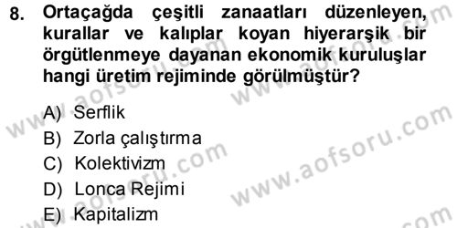 Davranış Bilimlerine Giriş Dersi 2013 - 2014 Yılı (Final) Dönem Sonu Sınav Soruları 8. Soru
