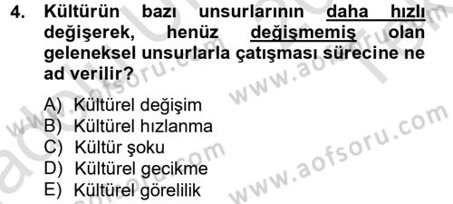Davranış Bilimlerine Giriş Dersi 2013 - 2014 Yılı Tek Ders Sınav Soruları 4. Soru