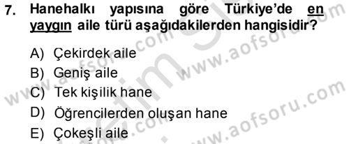 Davranış Bilimlerine Giriş Dersi 2013 - 2014 Yılı Tek Ders Sınav Soruları 7. Soru