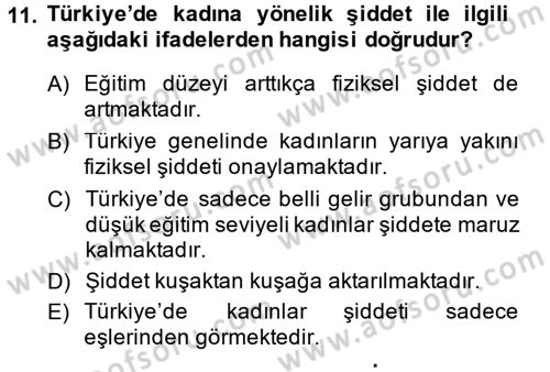 Davranış Bilimlerine Giriş Dersi 2014 - 2015 Yılı (Vize) Ara Sınav Soruları 11. Soru