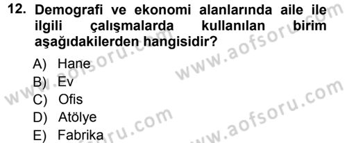 Davranış Bilimlerine Giriş Dersi Ara Sınavı Deneme Sınav Soruları 12. Soru