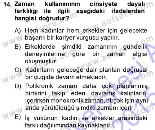 Davranış Bilimlerine Giriş Dersi 2014 - 2015 Yılı (Vize) Ara Sınav Soruları 14. Soru