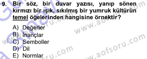 Davranış Bilimlerine Giriş Dersi 2014 - 2015 Yılı (Vize) Ara Sınav Soruları 9. Soru