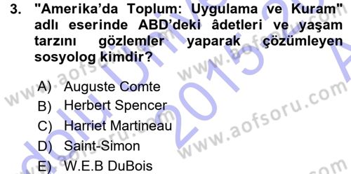Davranış Bilimlerine Giriş Dersi 2015 - 2016 Yılı (Vize) Ara Sınav Soruları 3. Soru