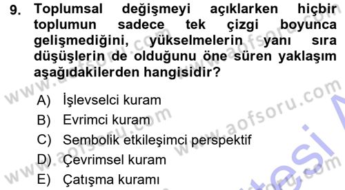 Davranış Bilimlerine Giriş Dersi Ara Sınavı Deneme Sınav Soruları 9. Soru
