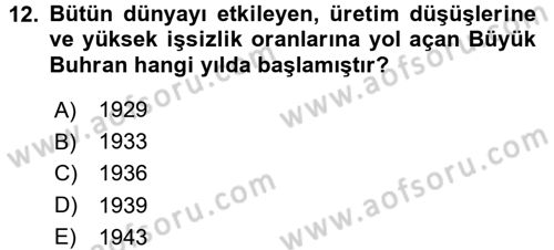 Davranış Bilimlerine Giriş Dersi 2015 - 2016 Yılı (Final) Dönem Sonu Sınav Soruları 12. Soru