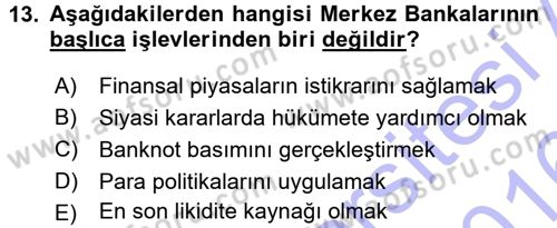 Davranış Bilimlerine Giriş Dersi 2015 - 2016 Yılı (Final) Dönem Sonu Sınav Soruları 13. Soru