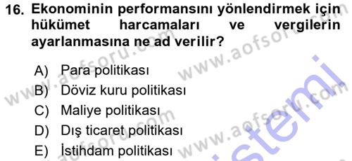 Davranış Bilimlerine Giriş Dersi 2015 - 2016 Yılı (Final) Dönem Sonu Sınav Soruları 16. Soru