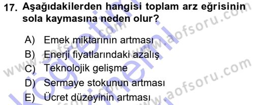 Davranış Bilimlerine Giriş Dersi 2015 - 2016 Yılı (Final) Dönem Sonu Sınav Soruları 17. Soru
