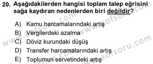 Davranış Bilimlerine Giriş Dersi 2015 - 2016 Yılı (Final) Dönem Sonu Sınav Soruları 20. Soru