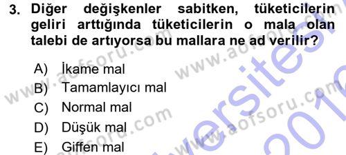 Davranış Bilimlerine Giriş Dersi 2015 - 2016 Yılı (Final) Dönem Sonu Sınav Soruları 3. Soru