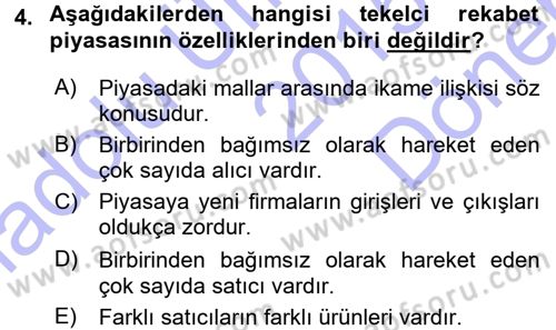 Davranış Bilimlerine Giriş Dersi 2015 - 2016 Yılı (Final) Dönem Sonu Sınav Soruları 4. Soru