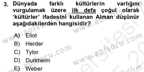 Davranış Bilimlerine Giriş Dersi 2015 - 2016 Yılı Tek Ders Sınavı 3. Soru