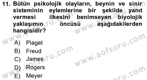 Davranış Bilimlerine Giriş Dersi 2016 - 2017 Yılı 3 Ders Sınav Soruları 11. Soru
