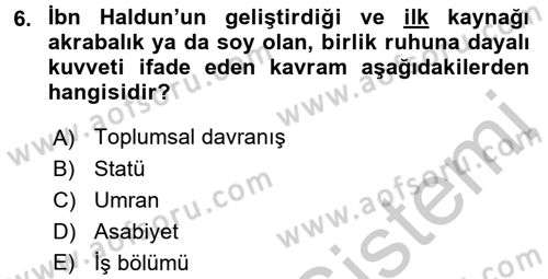 Davranış Bilimlerine Giriş Dersi 2016 - 2017 Yılı 3 Ders Sınav Soruları 6. Soru