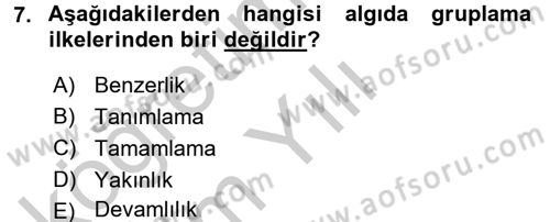 Davranış Bilimlerine Giriş Dersi 2016 - 2017 Yılı 3 Ders Sınav Soruları 7. Soru