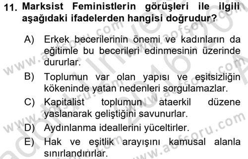 Davranış Bilimlerine Giriş Dersi 2016 - 2017 Yılı (Vize) Ara Sınav Soruları 11. Soru