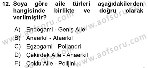 Davranış Bilimlerine Giriş Dersi 2016 - 2017 Yılı (Vize) Ara Sınav Soruları 12. Soru