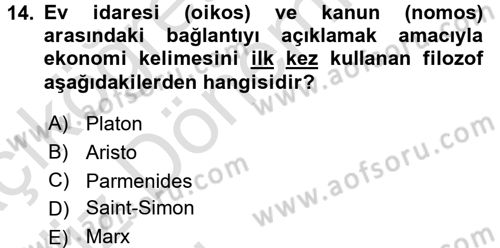 Davranış Bilimlerine Giriş Dersi 2016 - 2017 Yılı (Vize) Ara Sınav Soruları 14. Soru