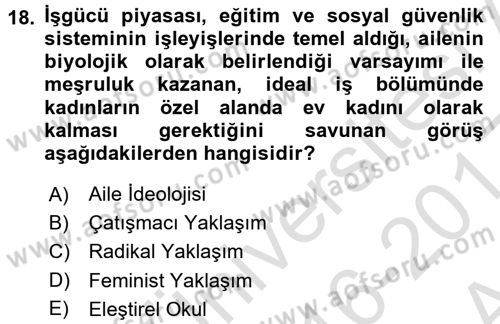 Davranış Bilimlerine Giriş Dersi 2016 - 2017 Yılı (Vize) Ara Sınav Soruları 18. Soru