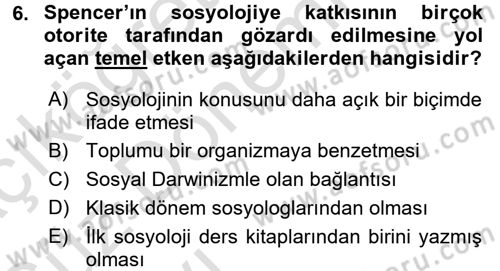 Davranış Bilimlerine Giriş Dersi 2016 - 2017 Yılı (Vize) Ara Sınav Soruları 6. Soru