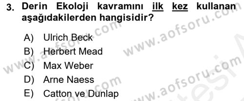 Davranış Bilimlerine Giriş Dersi 2016 - 2017 Yılı (Final) Dönem Sonu Sınav Soruları 3. Soru