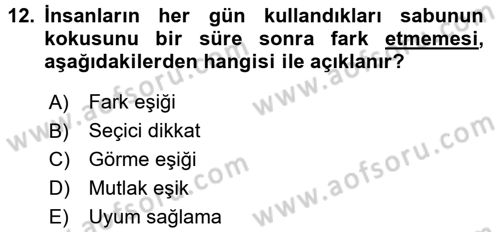 Davranış Bilimlerine Giriş Dersi 2017 - 2018 Yılı 3 Ders Sınav Soruları 12. Soru