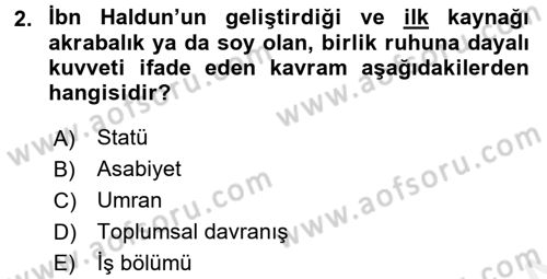 Davranış Bilimlerine Giriş Dersi 2017 - 2018 Yılı 3 Ders Sınav Soruları 2. Soru