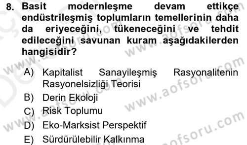Davranış Bilimlerine Giriş Dersi 2017 - 2018 Yılı 3 Ders Sınav Soruları 8. Soru