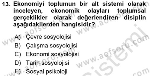 Davranış Bilimlerine Giriş Dersi 2017 - 2018 Yılı (Vize) Ara Sınav Soruları 13. Soru