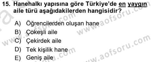 Davranış Bilimlerine Giriş Dersi 2017 - 2018 Yılı (Vize) Ara Sınav Soruları 15. Soru