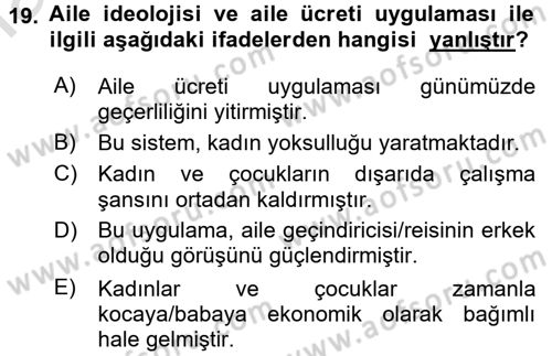 Davranış Bilimlerine Giriş Dersi 2017 - 2018 Yılı (Vize) Ara Sınav Soruları 19. Soru