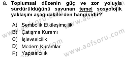 Davranış Bilimlerine Giriş Dersi 2017 - 2018 Yılı (Vize) Ara Sınav Soruları 8. Soru