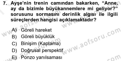 Davranış Bilimlerine Giriş Dersi 2017 - 2018 Yılı (Final) Dönem Sonu Sınav Soruları 7. Soru