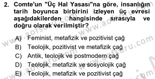Davranış Bilimlerine Giriş Dersi 2018 - 2019 Yılı 3 Ders Sınav Soruları 2. Soru