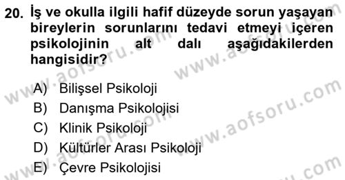 Davranış Bilimlerine Giriş Dersi 2018 - 2019 Yılı 3 Ders Sınavı 20. Soru