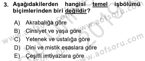 Davranış Bilimlerine Giriş Dersi 2018 - 2019 Yılı 3 Ders Sınav Soruları 3. Soru