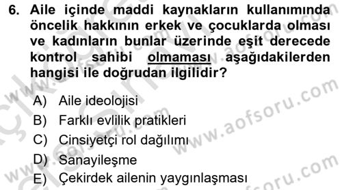 Davranış Bilimlerine Giriş Dersi 2018 - 2019 Yılı 3 Ders Sınav Soruları 6. Soru