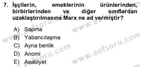 Davranış Bilimlerine Giriş Dersi 2018 - 2019 Yılı 3 Ders Sınav Soruları 7. Soru