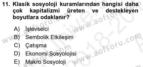 Davranış Bilimlerine Giriş Dersi Ara Sınavı Deneme Sınav Soruları 11. Soru