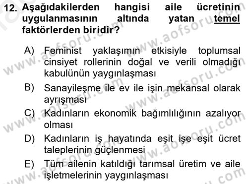 Davranış Bilimlerine Giriş Dersi Ara Sınavı Deneme Sınav Soruları 12. Soru