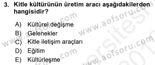 Davranış Bilimlerine Giriş Dersi 2018 - 2019 Yılı (Final) Dönem Sonu Sınav Soruları 3. Soru