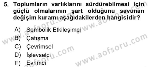 Davranış Bilimlerine Giriş Dersi 2018 - 2019 Yılı (Final) Dönem Sonu Sınav Soruları 5. Soru
