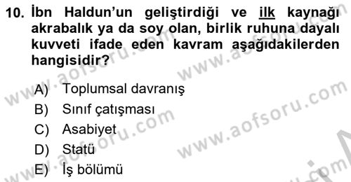 Davranış Bilimlerine Giriş Dersi 2018 - 2019 Yılı Yaz Okulu Sınav Soruları 10. Soru