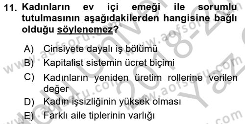 Davranış Bilimlerine Giriş Dersi 2018 - 2019 Yılı Yaz Okulu Sınav Soruları 11. Soru