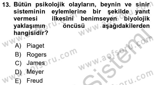 Davranış Bilimlerine Giriş Dersi 2018 - 2019 Yılı Yaz Okulu Sınav Soruları 13. Soru