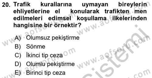 Davranış Bilimlerine Giriş Dersi 2018 - 2019 Yılı Yaz Okulu Sınav Soruları 20. Soru